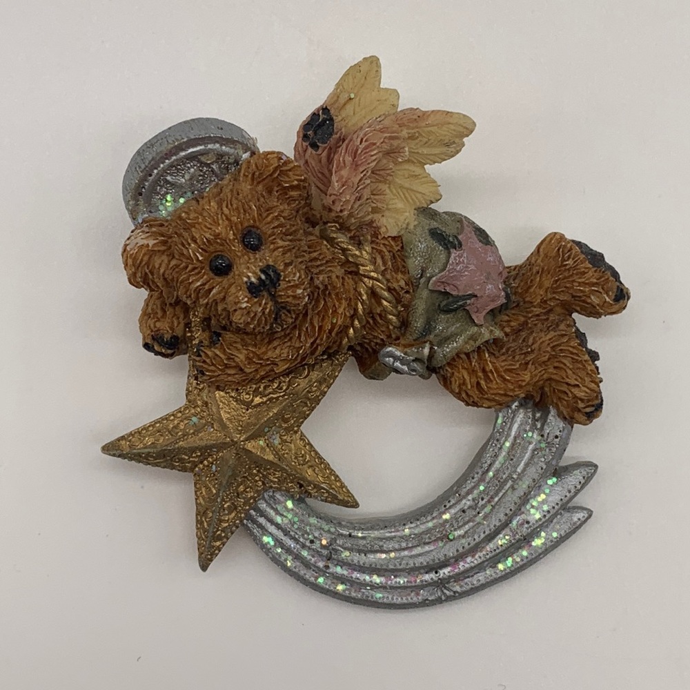 Vintage Boyds Bears Brooch Pin Teddy Bear Angel Shooting Star